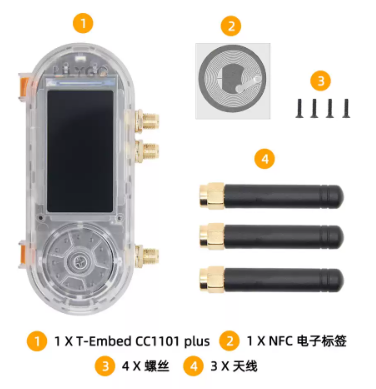 Lolin S3 - LILYGO T-Embed-CC1101 ESP32-S3 ontwikkelingsbord met 1,9