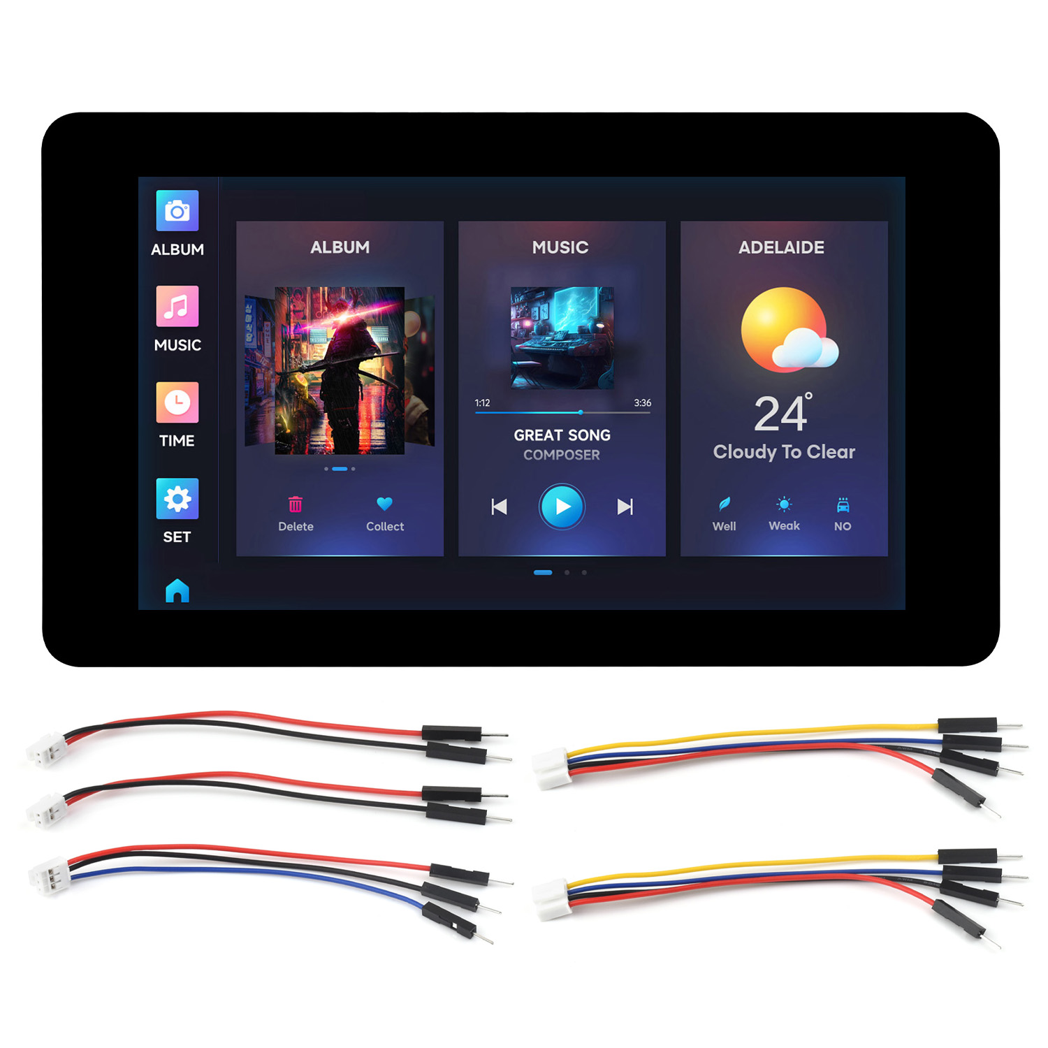 Lolin S3 - Waveshare ESP32-S3 7 inch capacitief displayontwikkelingsbord,