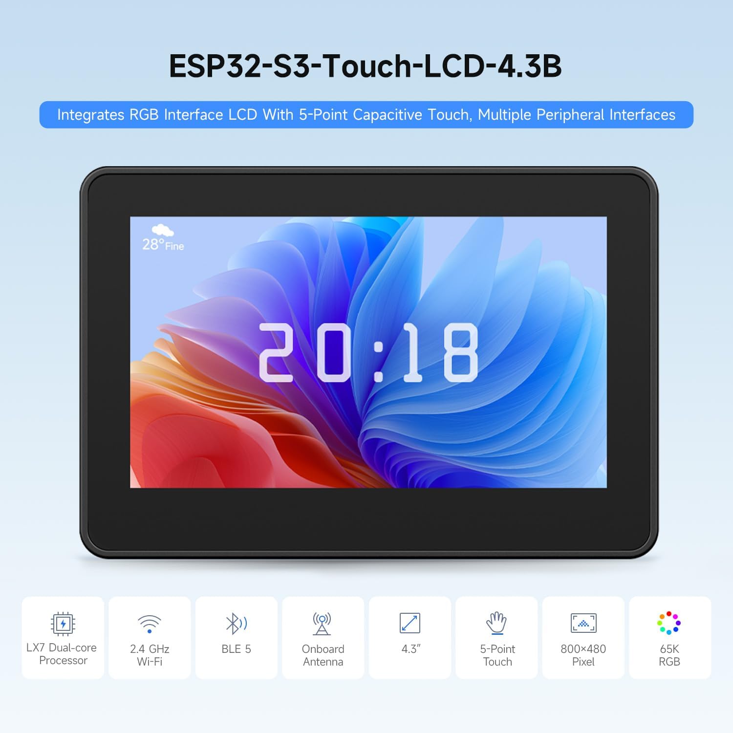 Waveshare ESP32-S3 4,3 inch IP - Lolin S3 recensie en prijs