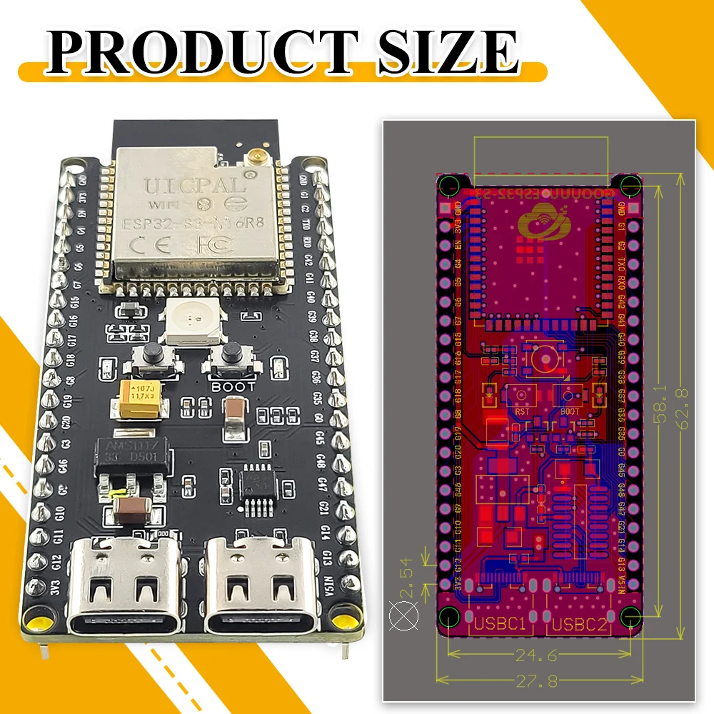 ESP32-S3-DevKitC-1 ontwikkelbo - Esp32 S3 Devkitc 1 recensie en prijs