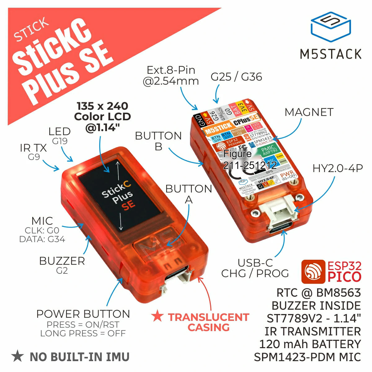 M5Stack M5StickC PLUS SE ESP32 - M5Stickc recensie en prijs