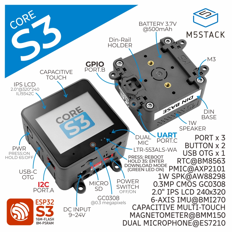 M5Stack officiële ESP32-S3 2,0 - M5Stack Core2 recensie en prijs